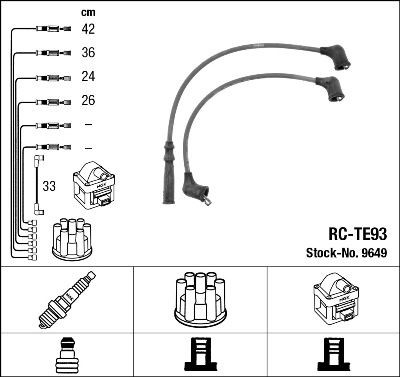 RC-TE93 NGK Number of circuits: 5 Ignition Lead Set 9649 buy