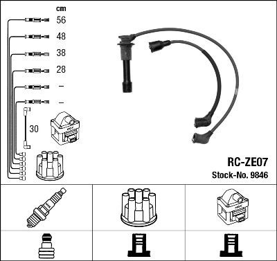 RC-ZE07 NGK 9846 Ignition Cable Kit 8-BB8-18-140-A