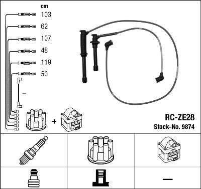 NGK 9874 Ignition Cable Kit Number of circuits: 6