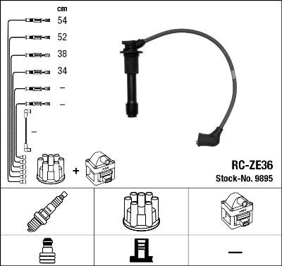 NGK 9895 Ignition Cable Kit Number of circuits: 4