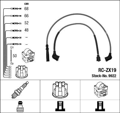 NGK 9922 Ignition Cable Kit Number of circuits: 5