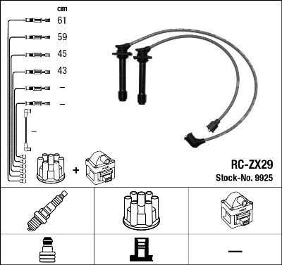 Mazda 626 Ignition Cable Kit NGK 9925 cheap