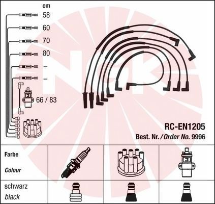 RC-EN1205 NGK 9996 Ignition Cable Kit 22440-99B00