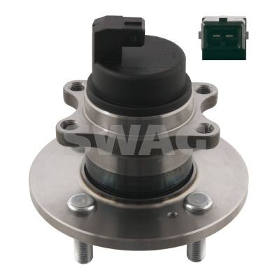 90 93 1403 SWAG Wheel bearings HYUNDAI Rear Axle Left, Rear Axle Right, without stop function, Wheel Bearing integrated into wheel hub, with integrated magnetic sensor ring, with wheel hub, 67 mm, Angular Ball Bearing