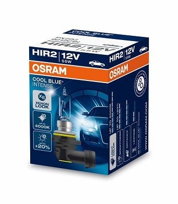 Купете HIR2 OSRAM COOL BLUE INTENSE HIR2 12волт 55ват PX22d 4000K халогенен Крушка с нагреваема жичка, фар за дълги светлини 9012CBI евтино