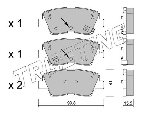 25337 TRUSTING with acoustic wear warning Thickness 1: 15,5mm Brake pads 903.1 buy