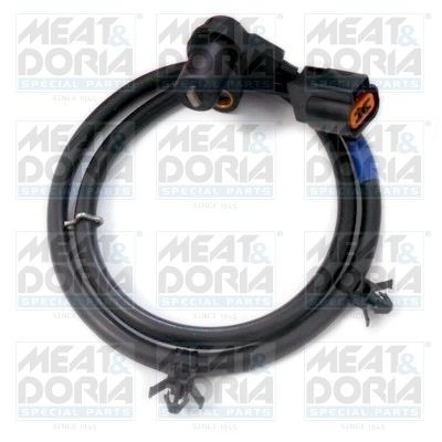 MEAT & DORIA Rear Axle Right, Inductive Sensor, 2-pin connector, 750mm, 1,45 kOhm, 830mm, 28mm, oval Total Length: 830mm, Number of pins: 2-pin connector Sensor, wheel speed 90339 buy