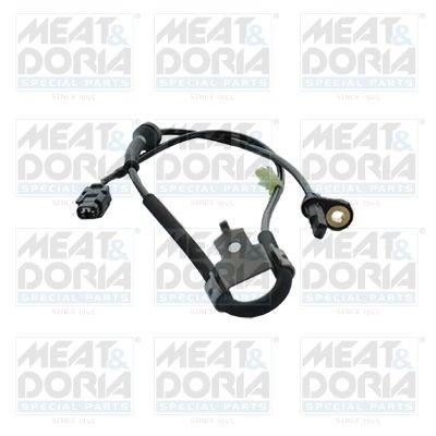 MEAT & DORIA 90620 ABS sensor Front Axle Left, Active sensor, 2-pin connector, 720mm, black, oval