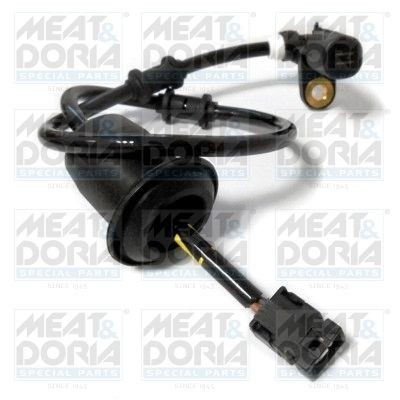 MEAT & DORIA 90671 ABS sensor Rear Axle Left, for vehicles with ASR, 2-pin connector, 456mm, rectangular