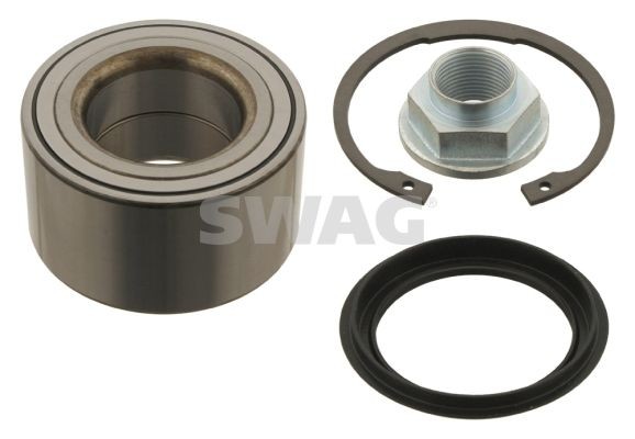 91 93 0087 SWAG Wheel bearings KIA with axle nut, with shaft seal, 74 mm, Angular Ball Bearing