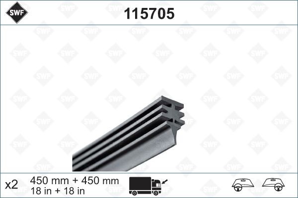 115705 SWF Wiper rubber TOYOTA 450mm