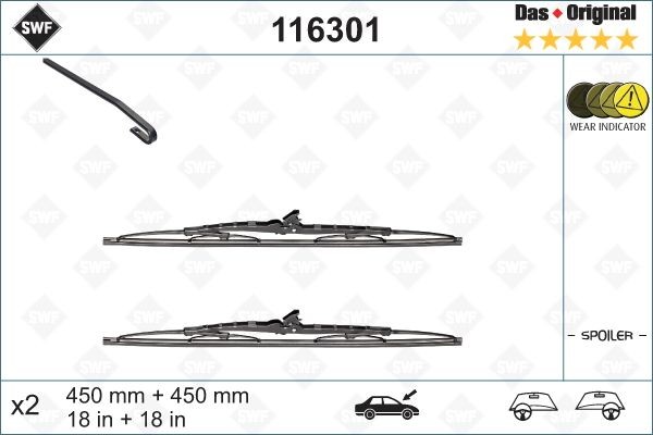 Opel CORSA Windscreen wiper blades 1048788 SWF 116301 online buy
