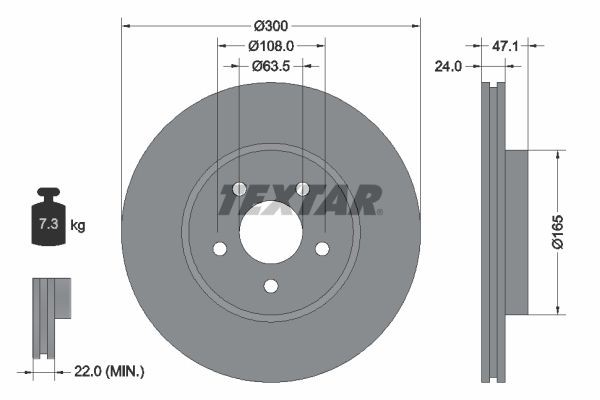 92109605 TEXTAR Brake disc - buy online