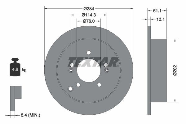 Hyundai TUCSON Disc brakes 10502311 TEXTAR 92134003 online buy
