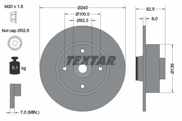 Great value for money - TEXTAR Brake disc 92154403