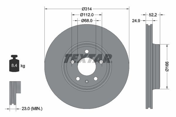Great value for money - TEXTAR Brake disc 92159905