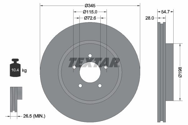 TEXTAR 92177105 Brake discs CHRYSLER 300 2008 price