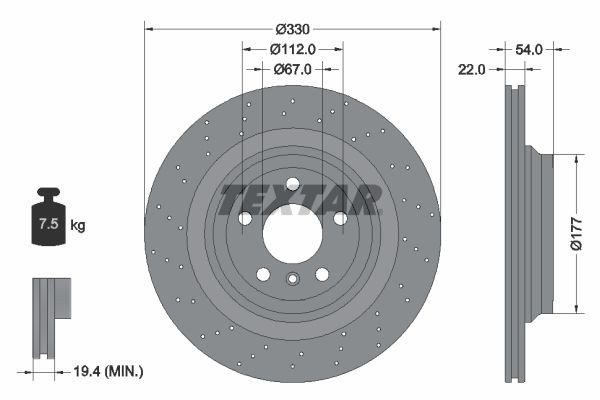 Original TEXTAR 98200 2545 0 1 PRO+ Disc brake set 92254505 for MERCEDES-BENZ M-Class