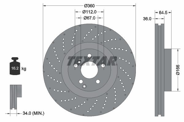 Great value for money - TEXTAR Brake disc 92260305