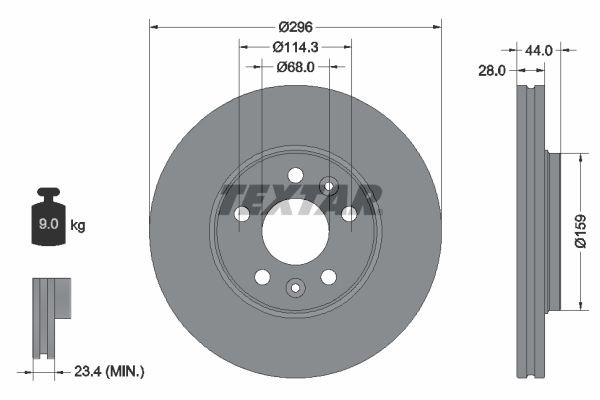 Great value for money - TEXTAR Brake disc 92268803