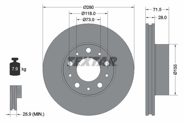 Peugeot 108 Brake discs and rotors 10504245 TEXTAR 92275003 online buy