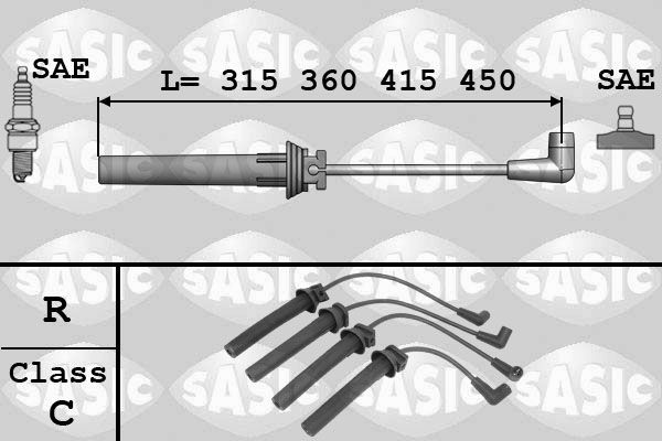 SASIC 9286029 Ignition Cable Kit 12 12 7 513 034
