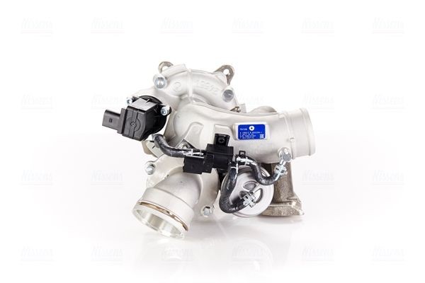 Turbocharger NISSENS Exhaust Turbocharger, Oil-cooled, Water-cooled, Pneumatic, with gaskets/seals, with exhaust manifold, Aluminium - 93196