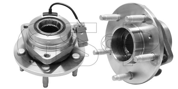 GSP 9333083 Wheel bearing kit Front Axle, with integrated ABS sensor, 146 mm