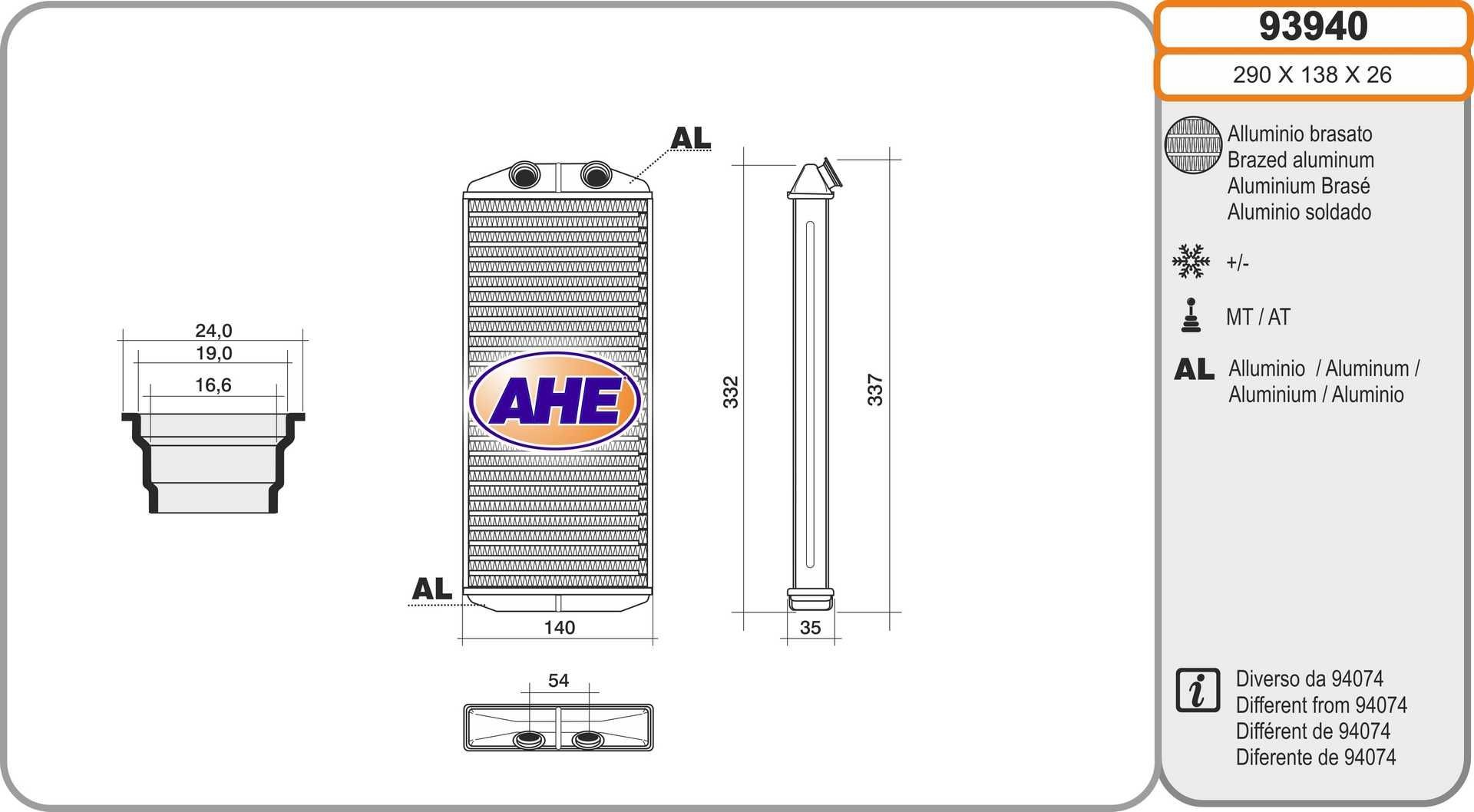 AHE 93940 Connector, compressed air line 6448.S6