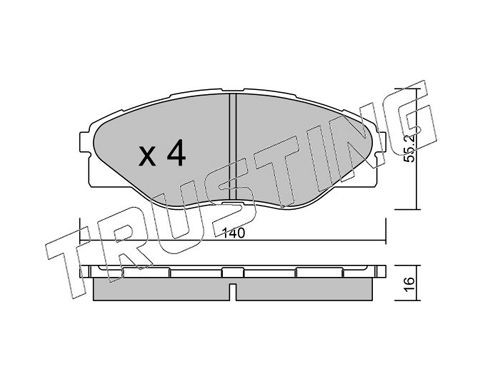 25246 TRUSTING excl. wear warning contact Thickness 1: 16,0mm Brake pads 952.0 buy