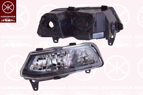 KLOKKERHOLM Right, H7/H1 Vehicle Equipment: for vehicles with headlight levelling Front lights 95230142A1 buy