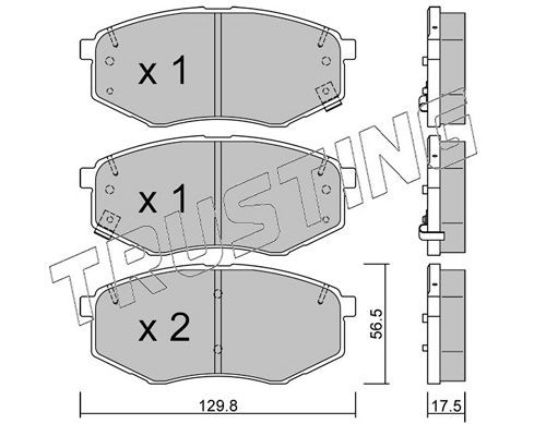25187 TRUSTING with acoustic wear warning Thickness 1: 17,5mm Brake pads 958.0 buy