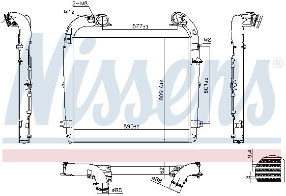 NISSENS 961439 Ladeluftkühler für SCANIA P,G,R,T - series LKW in Original Qualität
