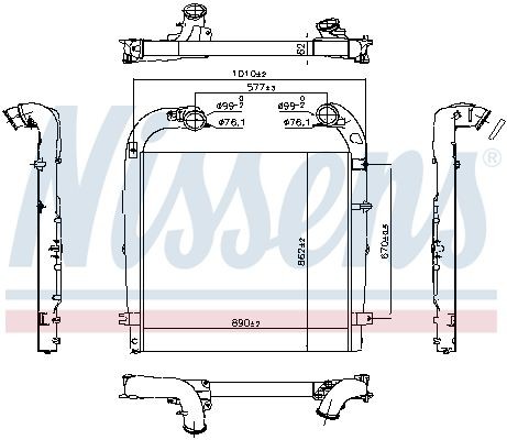 NISSENS 961440 Ladeluftkühler für SCANIA P,G,R,T - series LKW in Original Qualität
