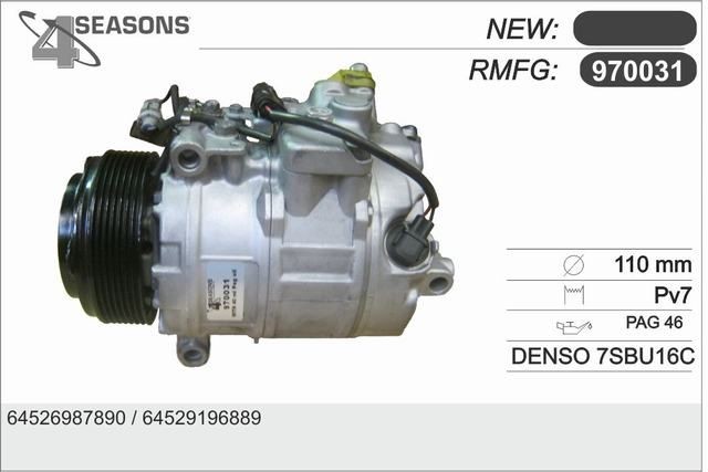 ELSTOCK 51-0829 Klimakompressor PAG 46, R 134a, mit Dichtungen 51-0829
