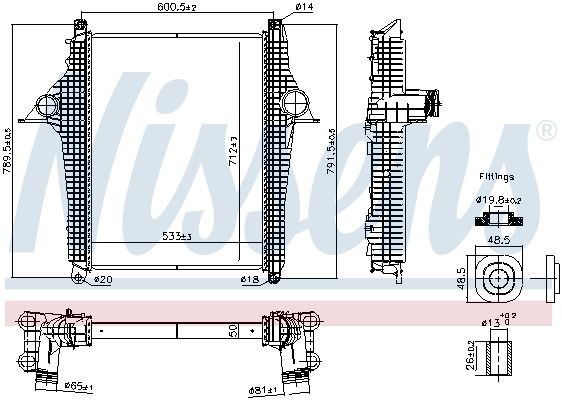 NISSENS 97097 Ladeluftkühler für MAN TGL LKW in Original Qualität