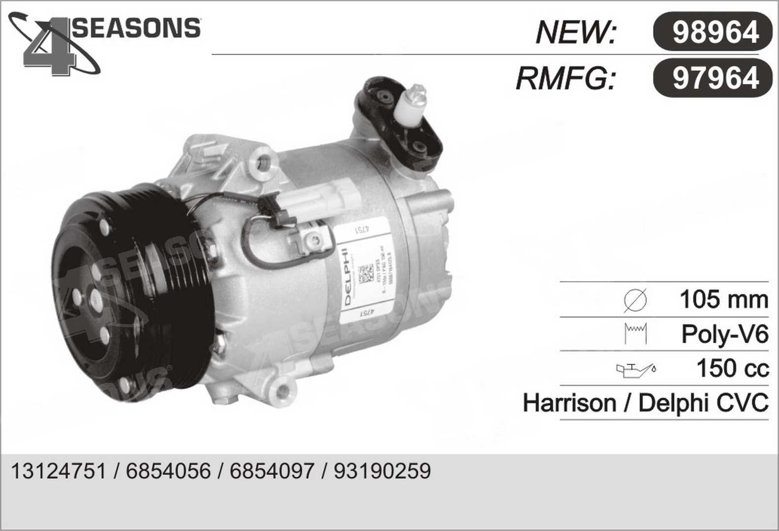 AHE 97964 AC compressor clutch 13286086