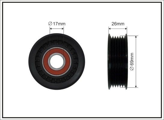 CAFFARO 98-00 Deflection / Guide Pulley, v-ribbed belt