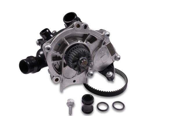 GK 980320 Water pump Number of Teeth: 29, with gaskets/seals, with thermal management module, with coolant regulator, Mechanical, Housing with Aluminium Lid