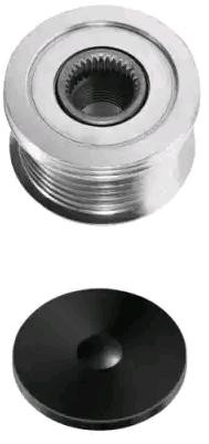 Alternator freewheel pulley HELLA Width: 32,8mm, with cap - 9XU 358 038-521