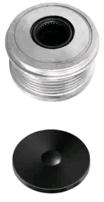 HELLA 9XU 358 038-671 Alternator Freewheel Clutch Width: 43,7mm, with cap