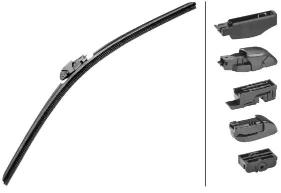 9XW 358 053-231 HELLA Windscreen wipers SAAB 575 mm Front, Beam, for left-hand drive vehicles, 23 Inch