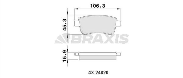 AA0087 BRAXIS exkl. Verschleißwarnkontakt Höhe 1: 45,3mm, Dicke/Stärke 1: 15,9mm Bremsbelagsatz AA0087 günstig kaufen