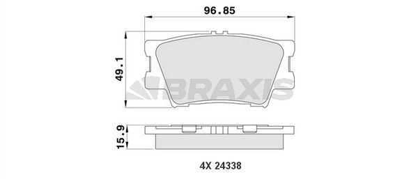 BRAXIS AA0174 Brake pad set 44663-3180