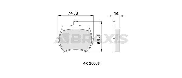 BRAXIS AA0200 Brake pad set GBP90213