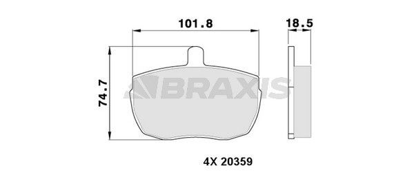 BRAXIS AA0304 Brake pad set 1.571.570