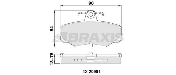 BRAXIS AA0325 Brake pad set 1 652 206