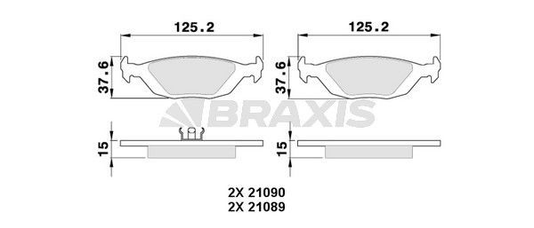 BRAXIS AA0344 Brake pad set 3 342 534 9