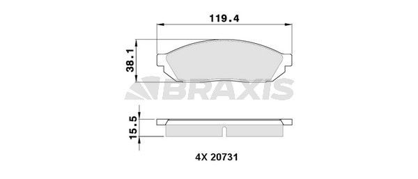 BRAXIS AA0348 Brake pad set 55210-M84500