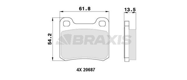 BRAXIS AA0359 Brake pad set 14200120